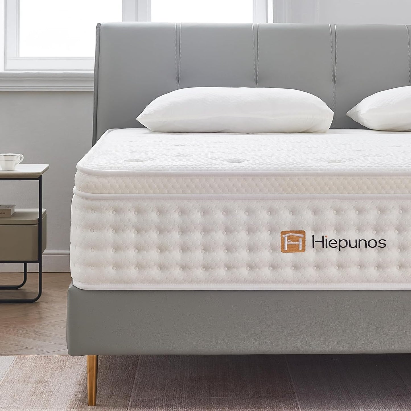 Hiepunos Matratze 140x200 cm 26cm Höhe 7-Zonen Federkernmatratze Orthopädische Taschenfederkernmatratze mit Comfort Memory-Schaum Schicht, Härtegrad H3, Rückenentlastende, 100 Nächte Probeschlafen