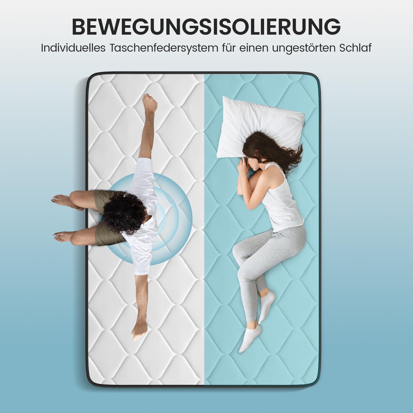 BedStory Matratze 160x200cm,Federkernmatratze H3 Höhe 20cm Taschenfederkernmatratze Mittelfeste Orthopädischem,Öko-Tex Zertifiziert, Matratze für Kinder und Erwachsene