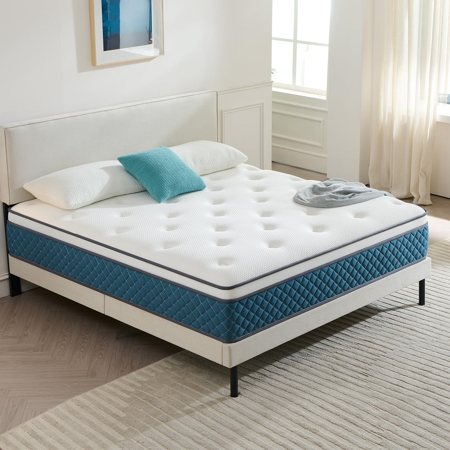 Hiimgo Matratze, Taschenfederkernmatratze 140x200 cm – 7-Zonen Härtegrad H3, Optimaler Komfort und Rückenstütze, Federkernmatratze für Ergonomische Rückenentlastung (140x200x20 cm)