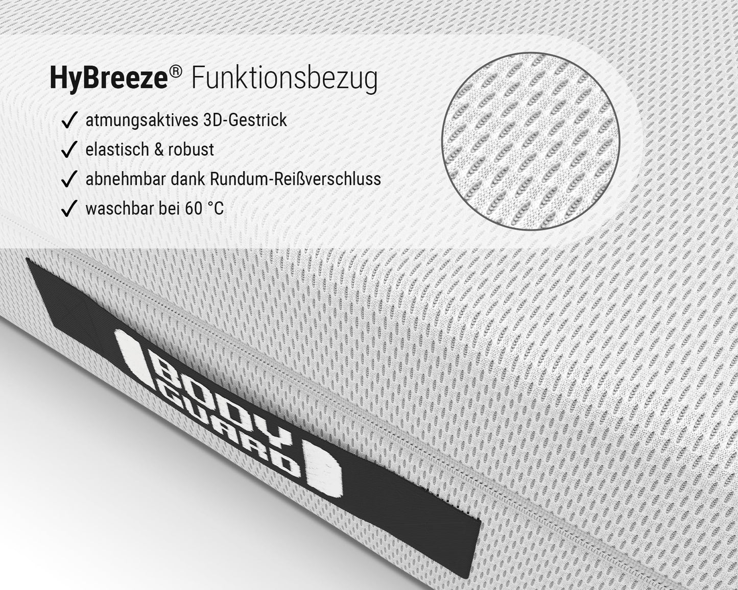 Bodyguard bett1 Anti-Kartell-Matratze | Testsieger Stiftung Warentest: Note 1,6 (Test 2/2024, mittelfest & Fester, 90x200 cm, 2in1 Härtegrade, Bezug waschbar bis 60 Grad, Oeko-TEX 100, QXSchaum)