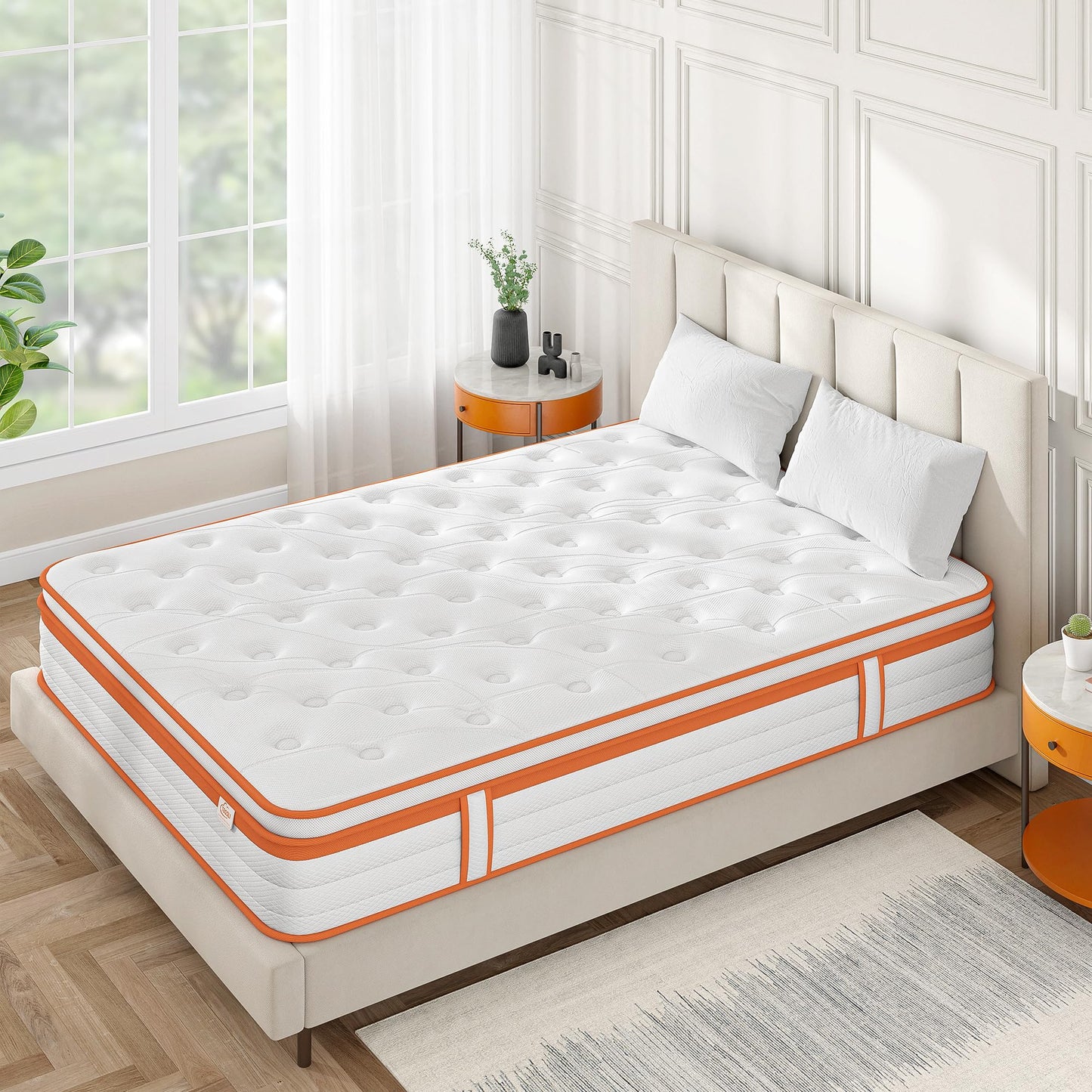 TeQsli Gel Federkernmatratze 140x200 cm 25cm Höhe, Gel Memory Schaum & Individuelle Taschenfedern, ergonomische 7-Zonen Matratze zur Linderung von Druck- & Rückenschmerzen, H3 H4, Öko-Tex & CertiPUR