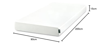 Zinus kühlende Gel Matratze 90 x 200 cm - 15cm hoch - 4 Zonen Kaltschaummatratze-Härtegrad H3 - Rollmatratze - Memory-Schaum für ergonomischen Schlaf - Oeko-TEX Zertifiziert - Designed in Deutschland