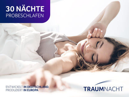 Traumnacht Exklusiv 7-Zonen 1.000er Tonnentaschenfederkernmatratze, Stiftung Warentest Testurteil Gut - Ausgabe 10/2023, 23 cm Premiumhöhe, Öko-Tex zertifiziert, Härtegrad 4 (H4), 90 x 200 cm