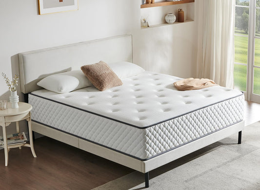 Sleremind Matratze 140x200 cm, Taschenfederkernmatratze Härtegrad H3 mittelfest, 7 Zonen Matratzen mit hochwertigem Komfortschaum, Rückenentlastende, Rollmatratze Höhe 22cm