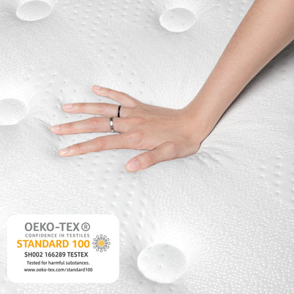 TeQsli Gel Taschenfederkernmatratze 140x200 cm 25 cm Höhe 9-Zonen Matratze H3 H4 Härtegrad, Orthopädische & Ergonomische Federkernmatratze mit Gel-Memory-Schaum, Öko-Tex & CertiPUR Zertifiziert