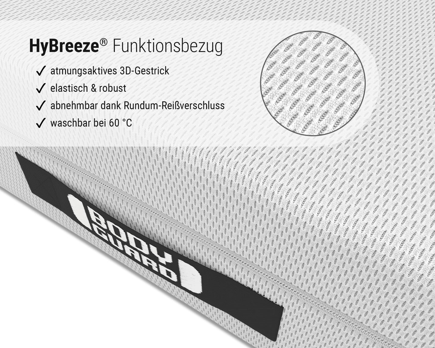 Bodyguard bett1 Boxspring Matratze | Stiftung Warentest Note 1,9 (Test 2/2024: Mittelfest & Fester, 90x200 cm, ca. 28 cm Matratzen-Höhe, 100% Vollschaum, 2in1 Liegehärten, Oeko-TEX 100, QXSchaum)